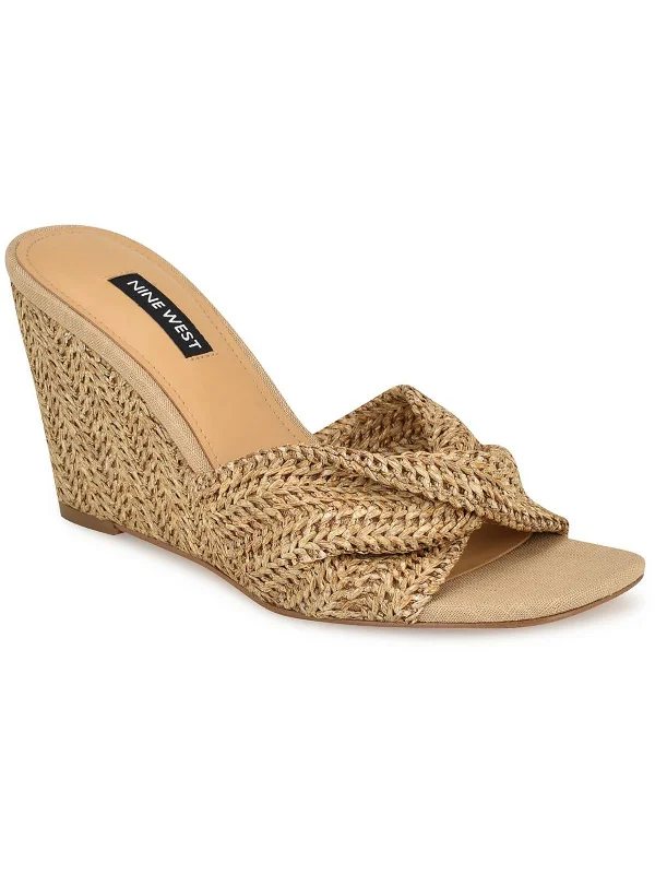 Affordable Trendy Fashion NIKHIL2 Womens Woven Square toe Wedge Sandals