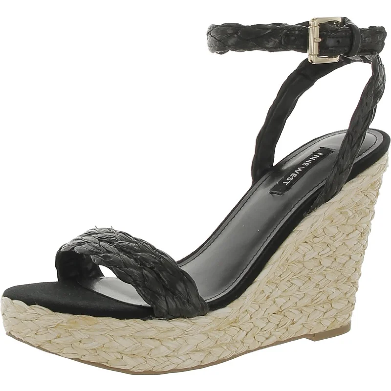 Fashionista Favorites Nine West Womens HENRI 3 Faux Leather Open Toe Wedge Sandals