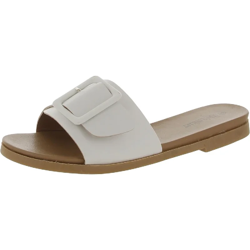 Hot Trends Olivia Miller Womens Open Toe Almond Toe Slide Sandals