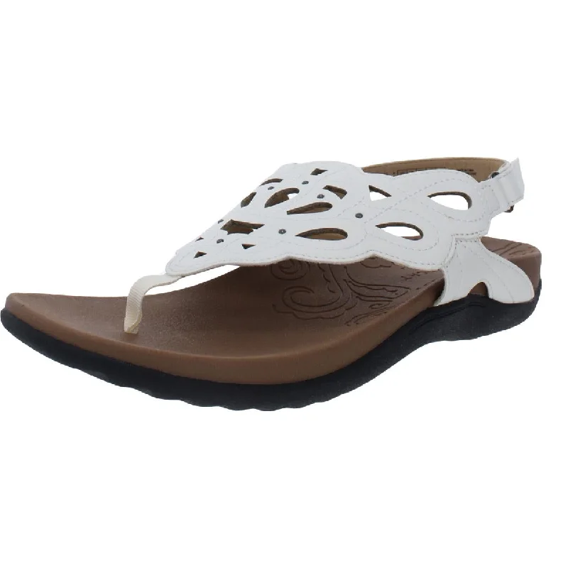 Unbeatable Deals Ridge Womens Faux Leather Laser Cut Wedge Sandals