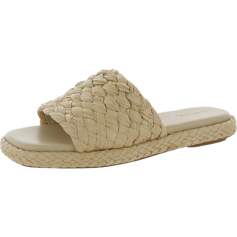 Best Sellers Rumi Womens Woven Square Toe Slide Sandals