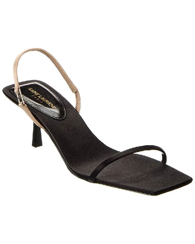 Shop Sales Saint Laurent Jaspe 55 Silk Slingback Sandal