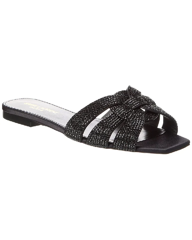 You'Ll Love Us Because Saint Laurent Tribute Rhinestone Suede Sandal