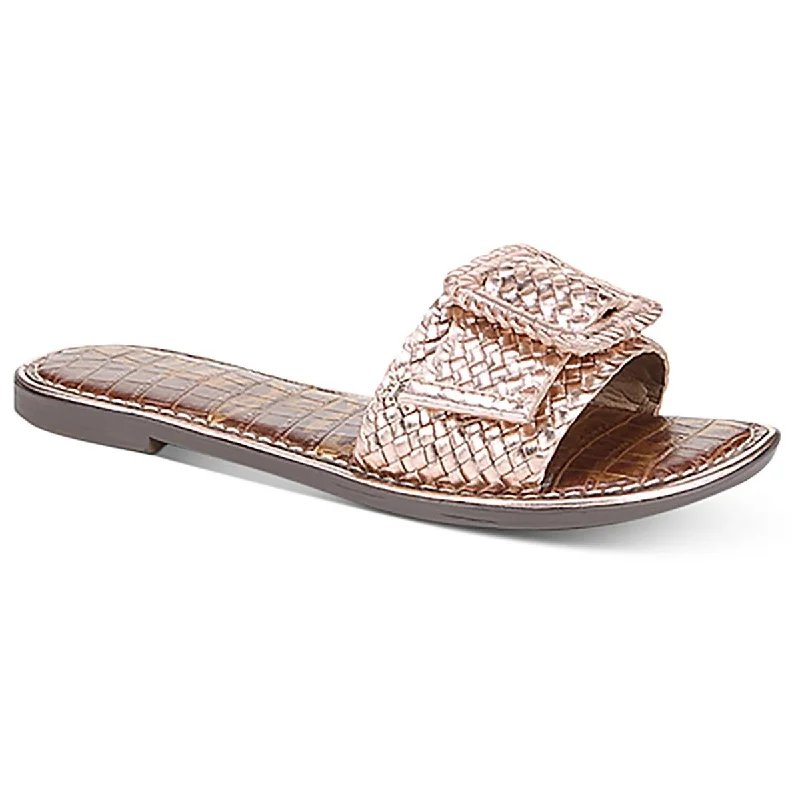 Huge Markdowns Sam Edelman Womens Gabriela Leather Basketweave Slide Sandals