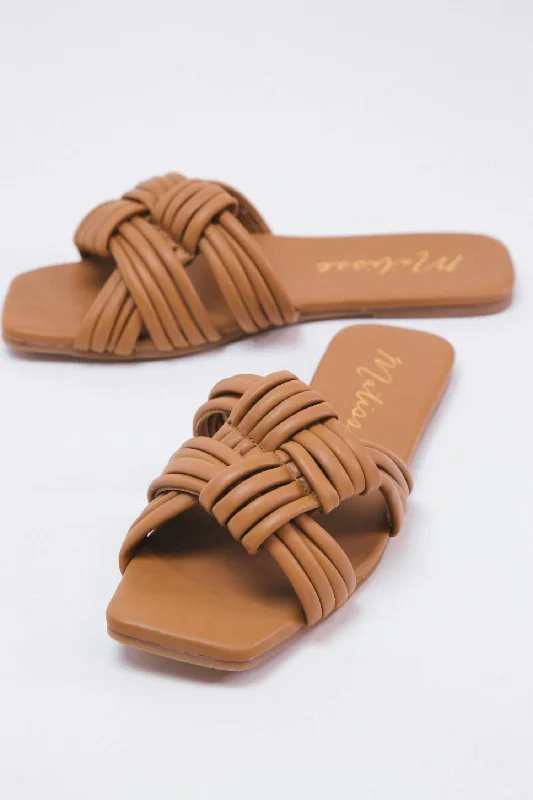 Trendy Boots Discount Samson Strappy Slide Sandal In Tan