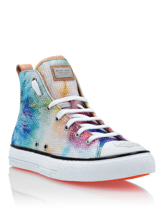 Lightweight Shoes Satin Hi-Top Sneakers Tie dye