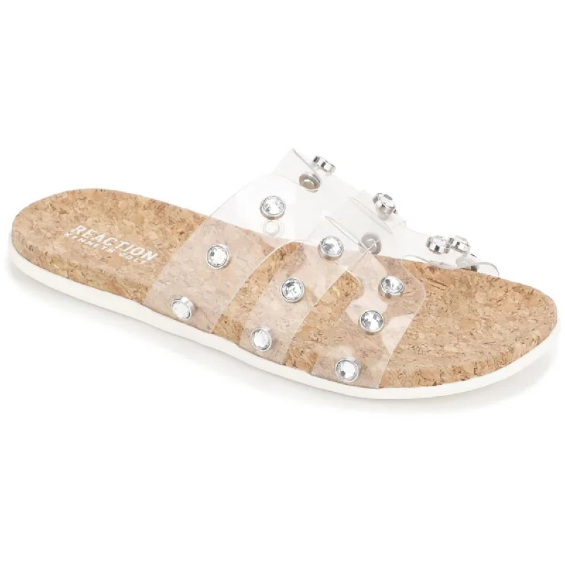 Women's Versatile Shoes Slim  Womens Embellished Cork Slide Sandals