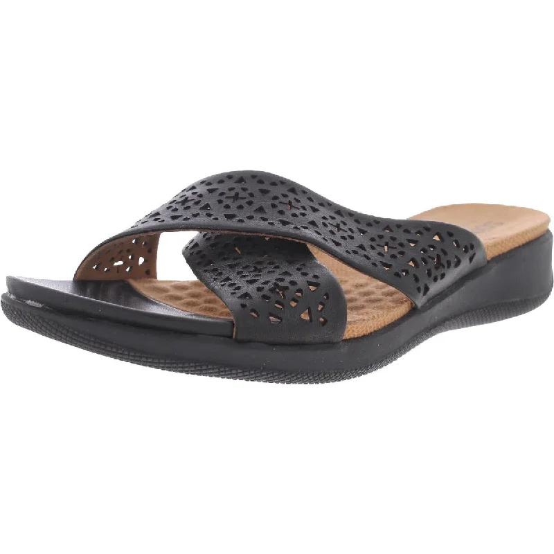 Flash Sale Online Tillman Womens Leather Cross Strap Slide Sandals