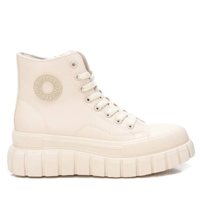 End Of Season Sale Women's Casual High Top Sneakers In Beige