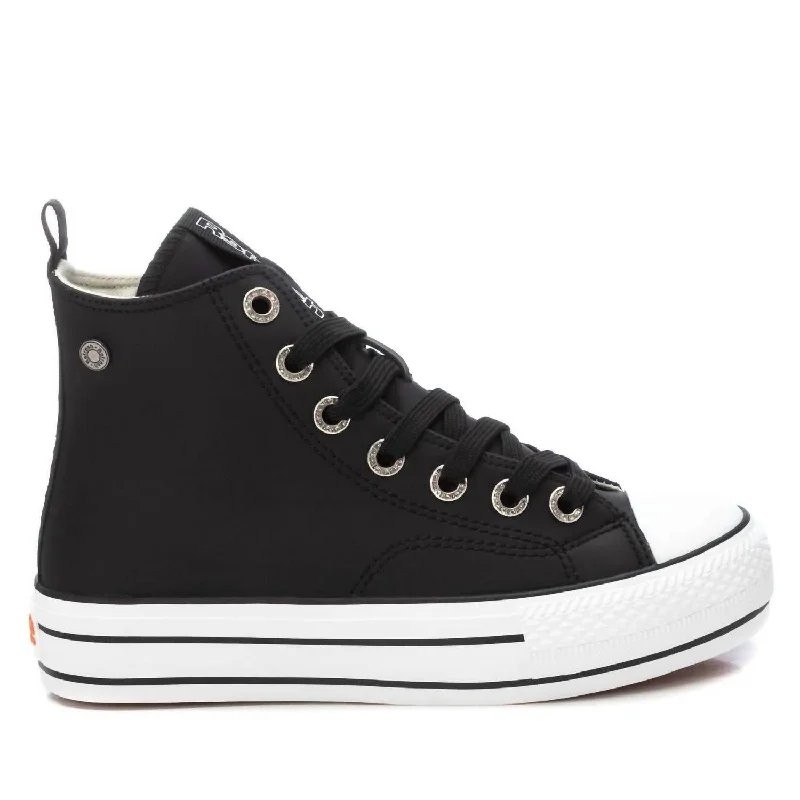 Budget-Friendly Fashion Women's Casual High Top Sneakers In Black