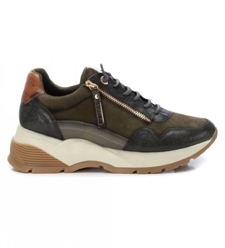 Sophisticated Boots Sale Women's Casual Leather Sneakers In Khaki