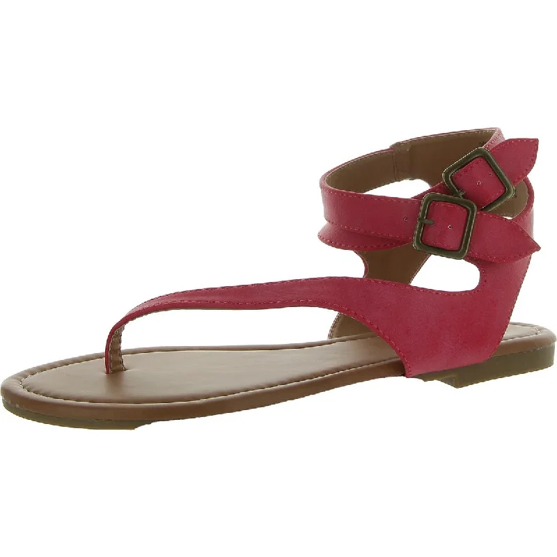 Swimwear Summer Blowout Womens Faux Leather Ankle Thong Sandals