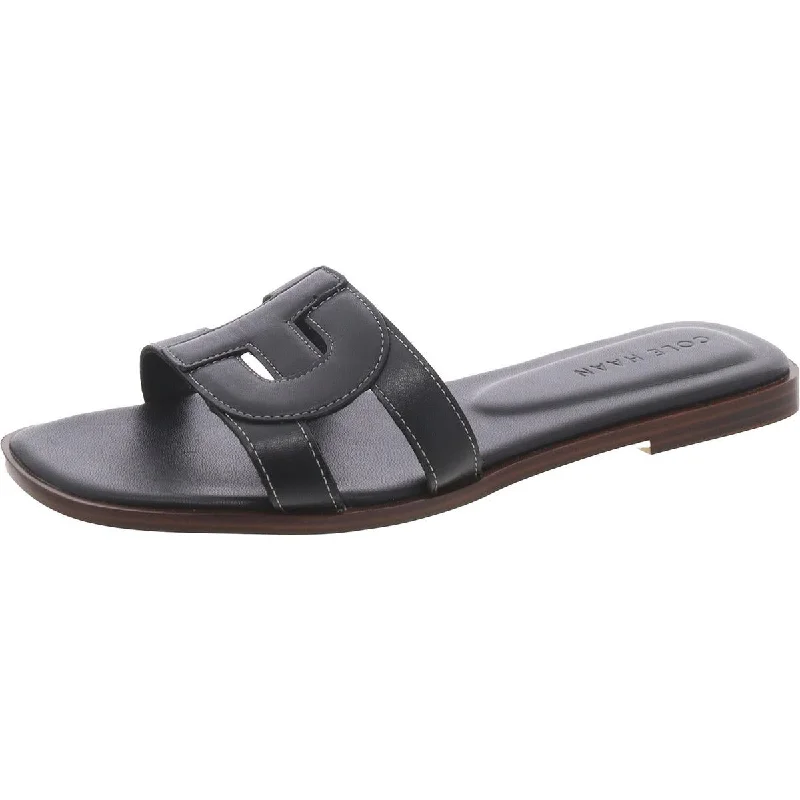 Contemporary Casual Deals Womens Faux Leather Slip On Slide Sandals