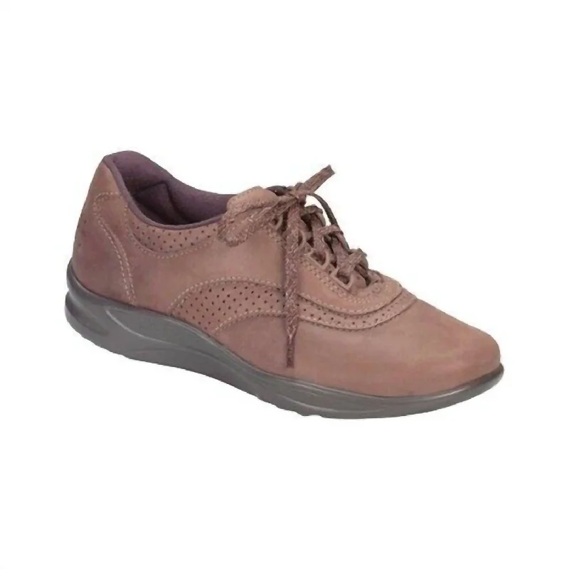 Durable Dress Shoes Promotion Women's Freetime Walking Shoes In Taupe