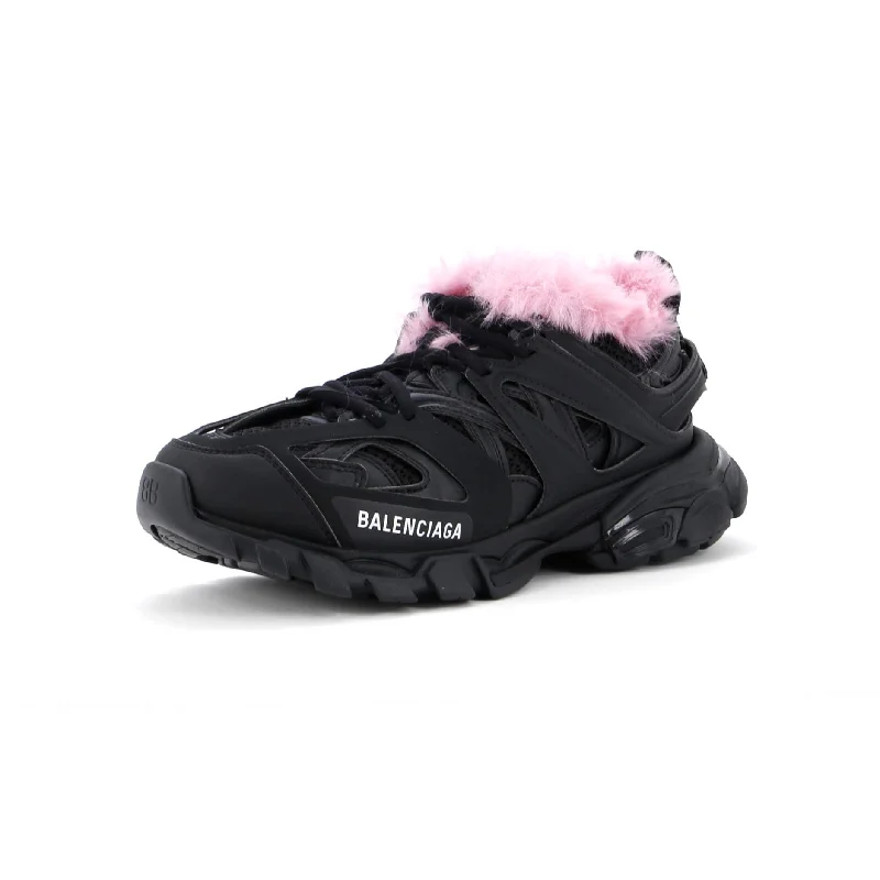 Get The Latest Trends Women's Track Sneakers Fabric and Rubber with Faux Fur