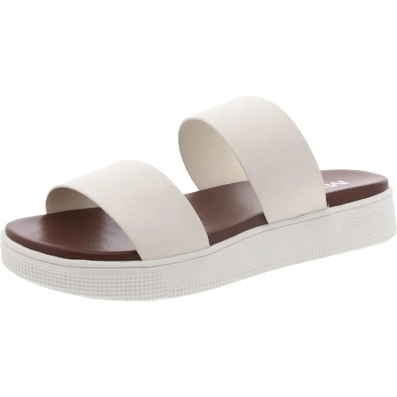 Fashion Forward Womens Two Tone Slides Flat Sandals