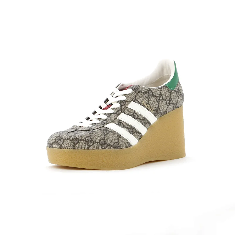 Limited Time Flash Sale x Adidas Women's Gazelle Wedge Sneakers GG Coated Canvas with Rubber