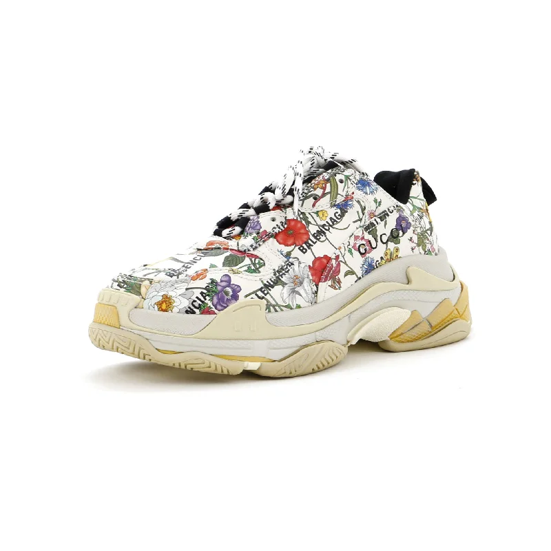 Flash Sale, Don't Miss x Balenciaga The Hacker Project Women's Triple S Sneakers Flora Leather