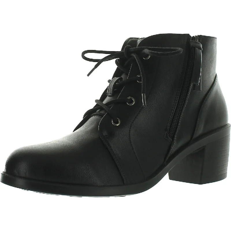 Don't Miss Out Becker Womens Faux Leather Ankle Booties