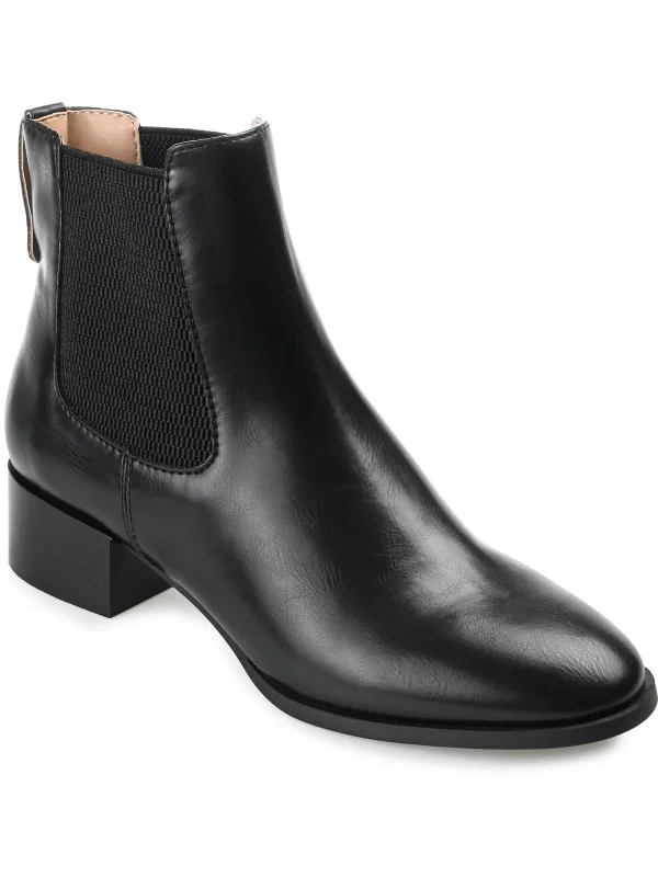 Modern Casual Shoes Chayse Womens Faux Leather Pull On Chelsea Boots