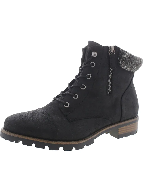 New Arrivals Daisy Womens Faux Fur Lace Up Ankle Boots