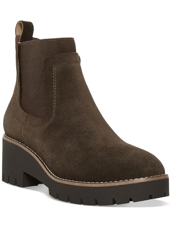 Versatile Fashion Shoes Demi Womens Suede Waterproof Chelsea Boots