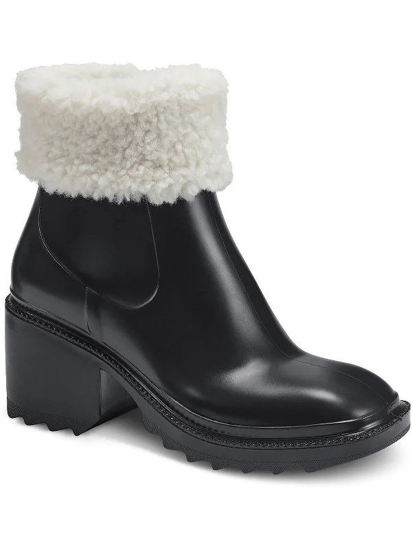 Fashionable Women's Sneakers Eadin Womens Faux Fur Lined Faux Fur Trim Rain Boots