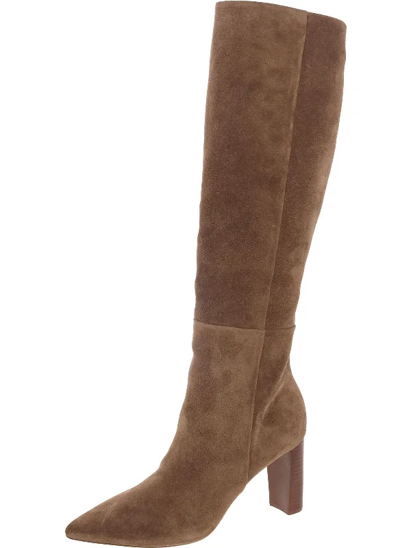 Day To Night Styles Elisa Womens Faux Suede Stacked Heel Over-The-Knee Boots