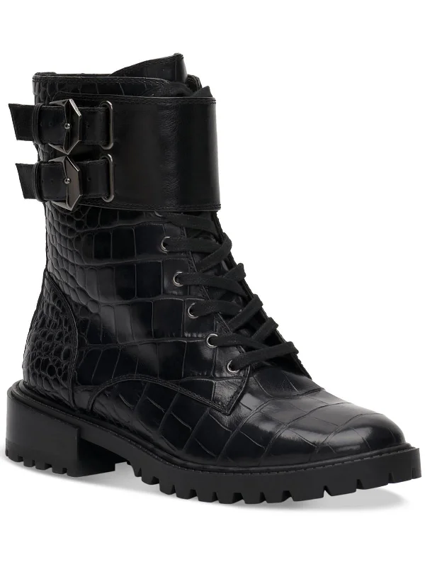 Flexible Sole Shoes Sale Fawdry Womens Suede Buckle Combat & Lace-up Boots