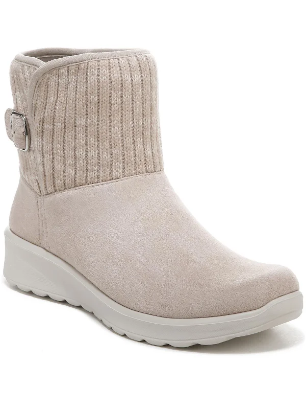 Budget Saver Gloria Womens Buckle Knit Booties