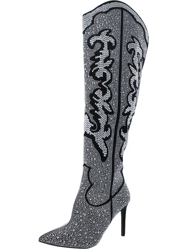 Fashion-Forward Offers Iresa 4 Womens Embellished Thigh High Over-The-Knee Boots