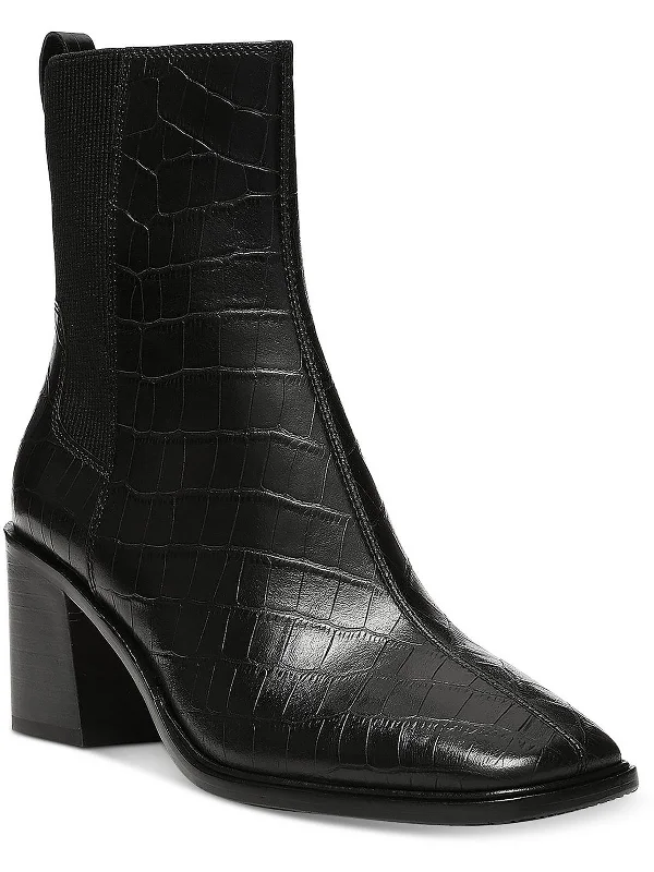 Chic & Cozy Collection Kath Womens Leather Animal Print Chelsea Boots