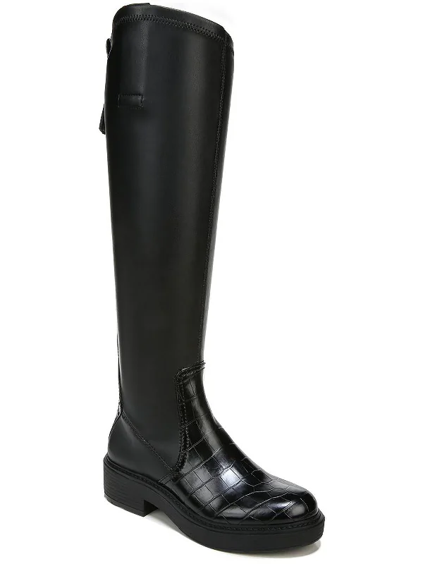 Women's Soft Sole Shoes Keaton Womens Faux Leather Block Heel Knee-High Boots