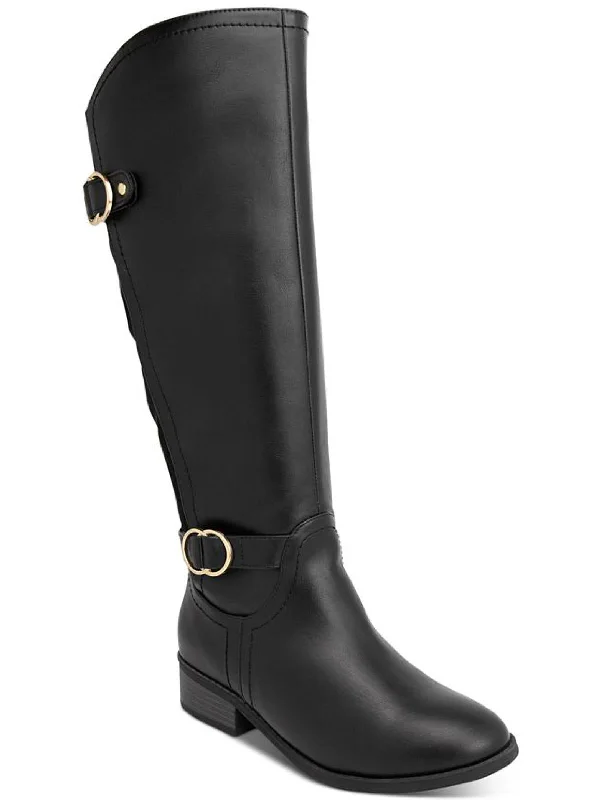 Street Style Discounts Leandraa Womens Faux Leather Riding Boots Knee-High Boots