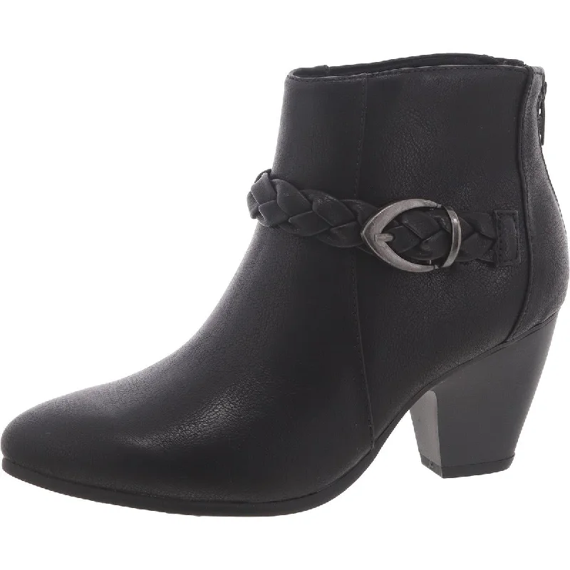 Comfortable Flats Sale LEDELL Womens Faux Leather Buckle Ankle Boots