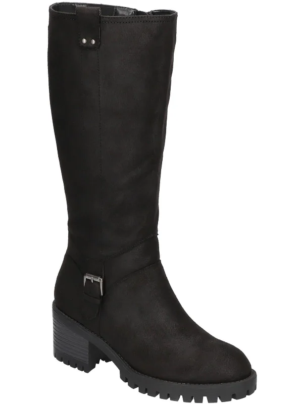 Stylish Basics LORIELLE PLUS Womens Faux Leather Buckle Knee-High Boots