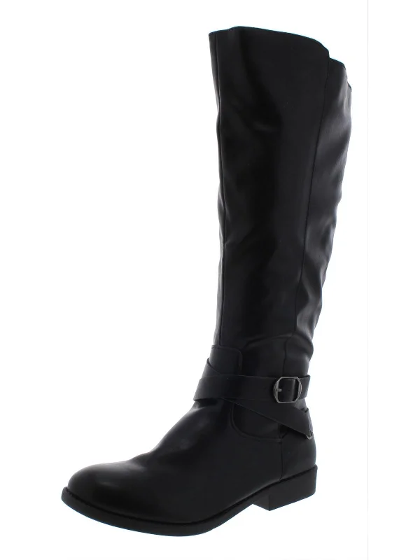 Statement Boots Offer Madixe Womens Solid Knee-High Riding Boots