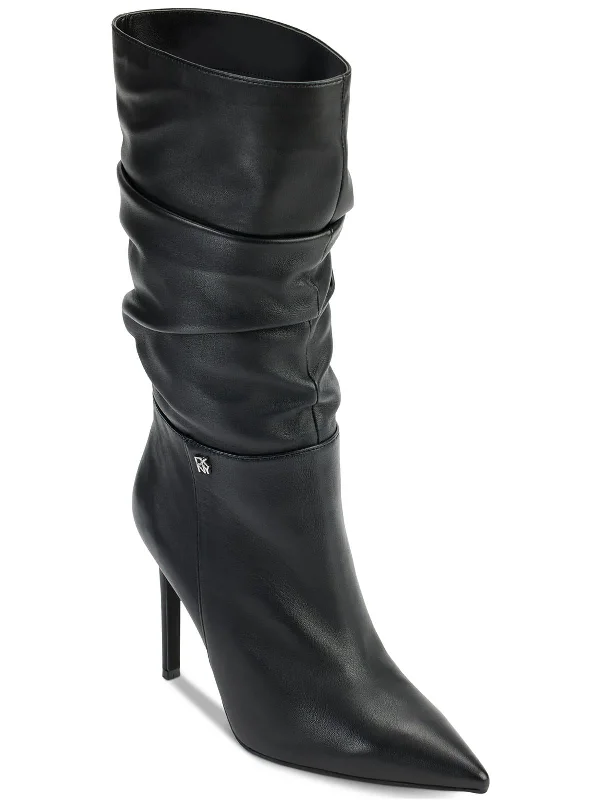 Women's Modern Shoes Maliza Womens Leather Slouchy Mid-Calf Boots