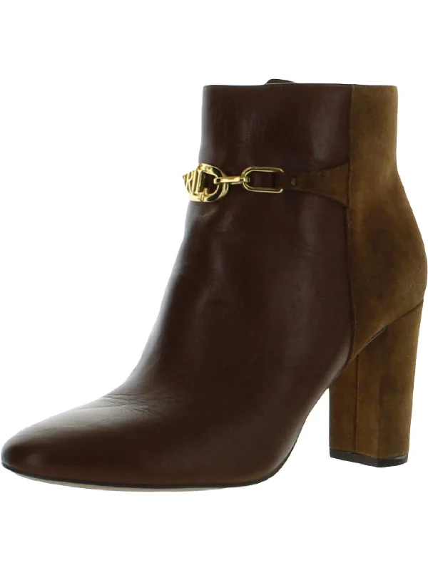 New In This Season Meredith Womens Leather Almond Toe Ankle Boots