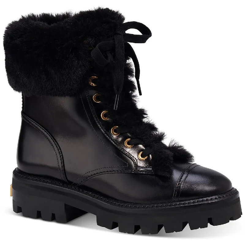 Big Discounts Merritt Winter Womens Leather Faux Fur Combat & Lace-up Boots