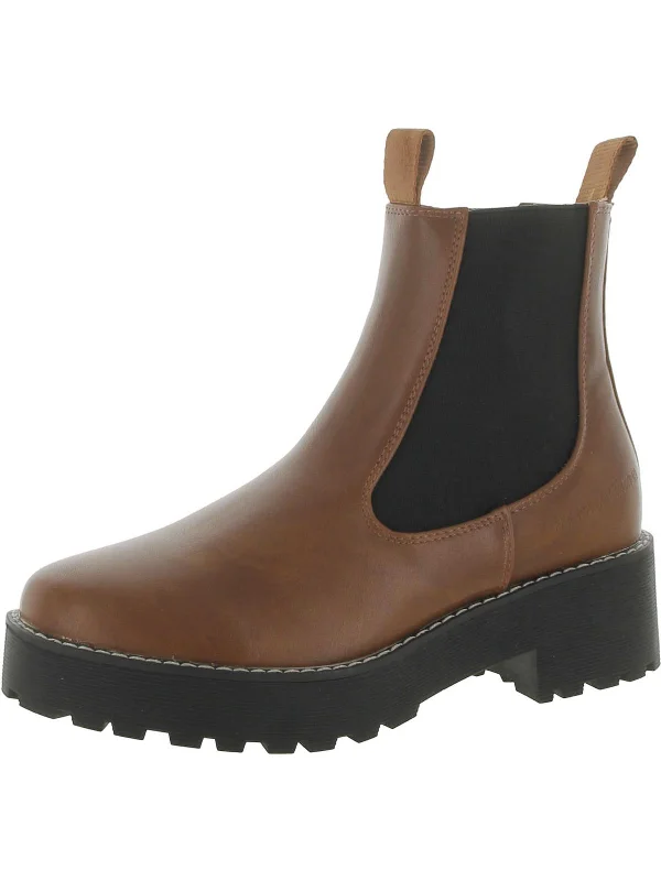 Find Your Unique Flair Mia Womens Faux Leather Chelsea Boots