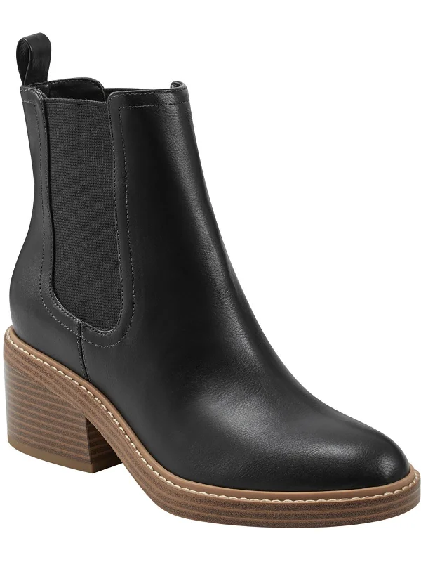 Must-Have Boots Sale Modesty Womens Faux Leather Stack Heel Ankle Boots