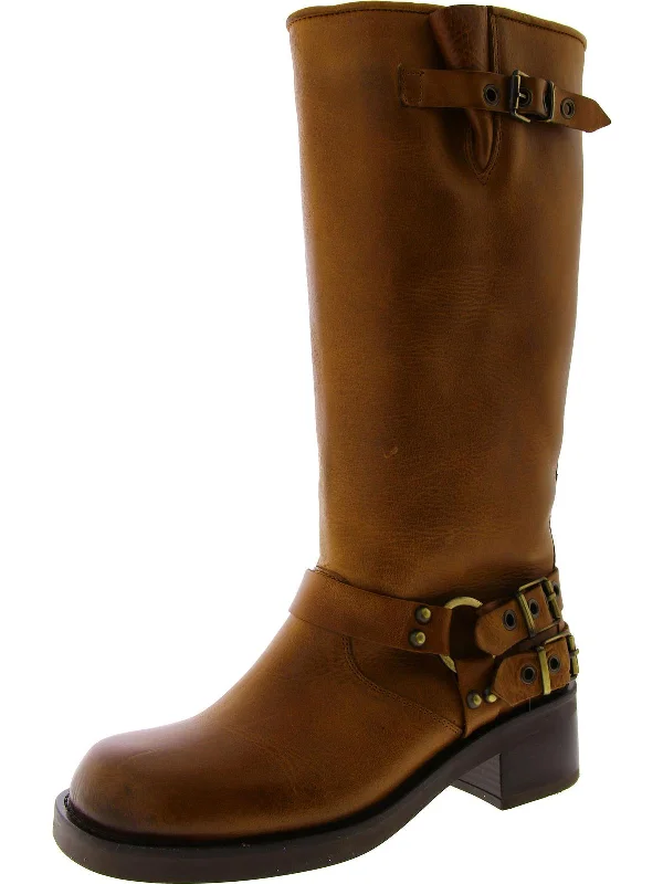 High-Fashion Casual Shoes Nala Womens Leather Square Toe Knee-High Boots