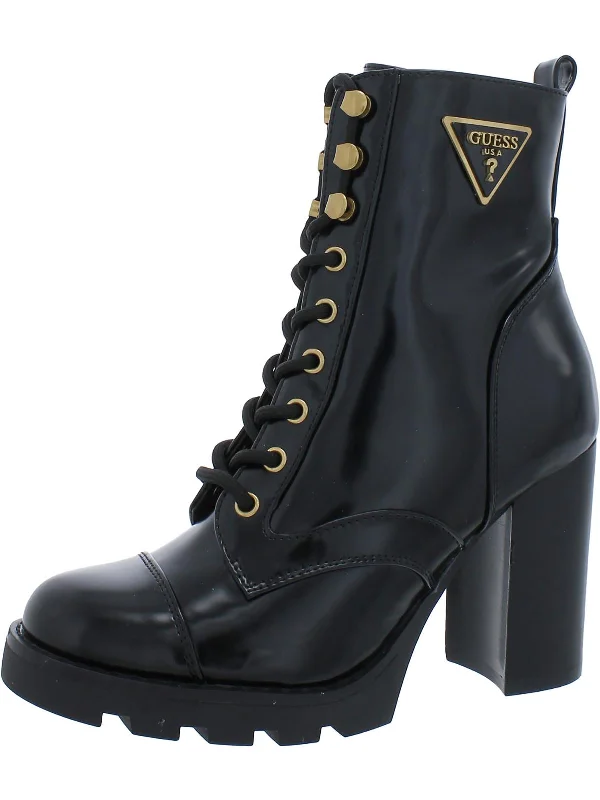 End Of Season Sale Neadyn Womens Patent Lug Sole Combat & Lace-Up Boots