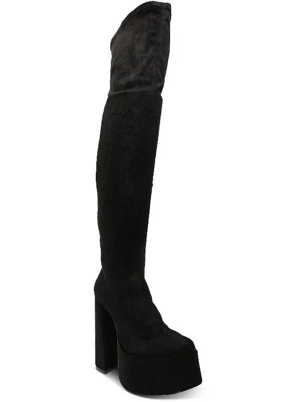 Comfortable Slip-Resistant Shoes Shirley  Womens Leather Dressy Over-The-Knee Boots