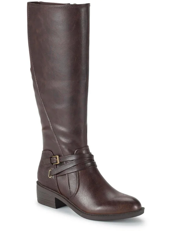 Hot Styles STRATFORD Womens Faux Leather Wide Calf Knee-High Boots