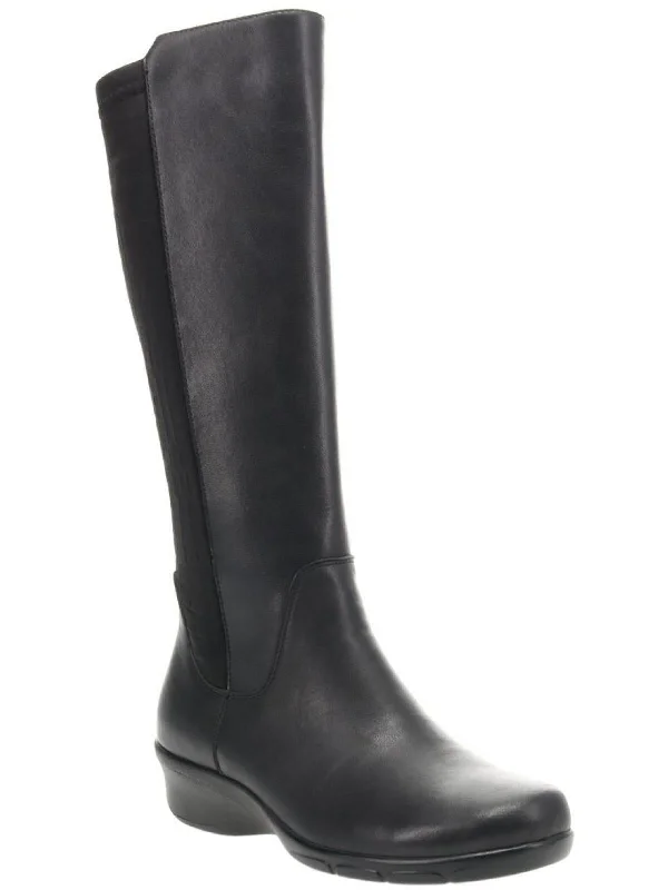 Women's Fashion Boots West Womens Leather Embossed Knee-High Boots