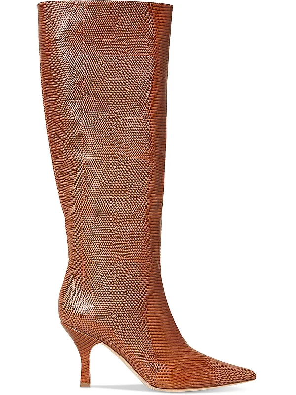 Chic Style, Always In Vogue Whitney Womens Leather Textured Knee-High Boots