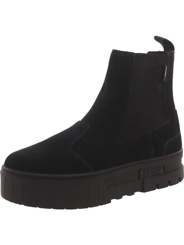 Women's Adventure-Ready Shoes Womens Faux Leather Pull On Chelsea Boots