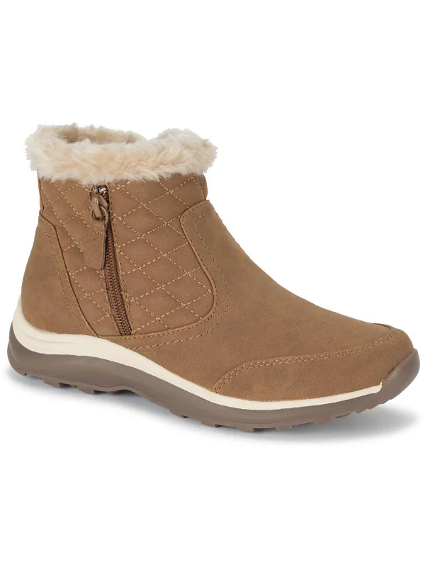 Fashionista Favorites Yella Womens Faux Leather Zipper Winter & Snow Boots